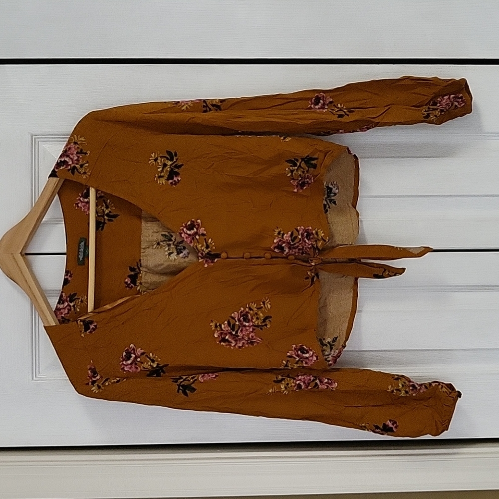 Deep yellow a floral crop top